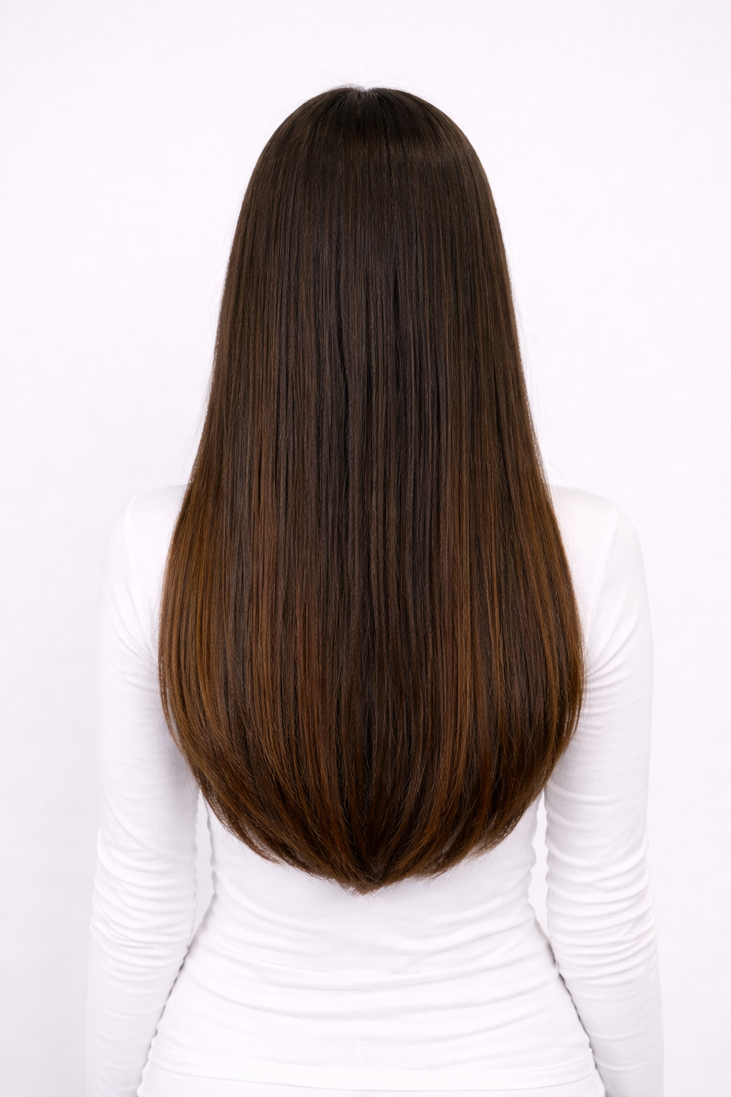 Clip in mörkbrun löshår