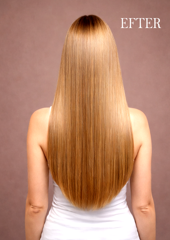 kvinna Clip-in Löshår Ljusbrun Äkta -Hår EFTER Sverige